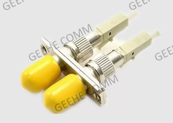RoHS Yellow Dust Caps Duplex ST To LC Fiber Adapter