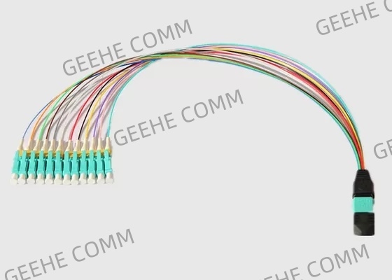 Multi Mode 12 Cores 0.9mm MPO To LC Breakout Cable