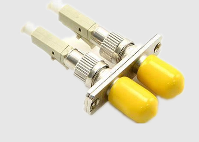 RoHS Yellow Dust Caps Duplex ST To LC Fiber Adapter