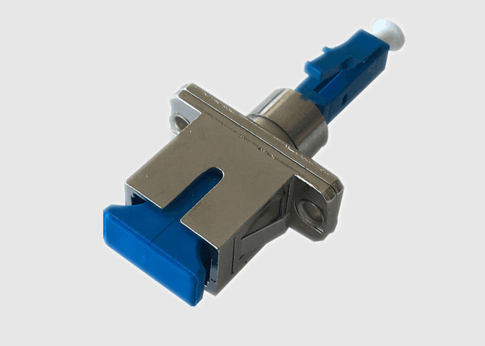 Blue Fiber Hybrid LC To SC Coupler Singlemode Simplex Ceramic