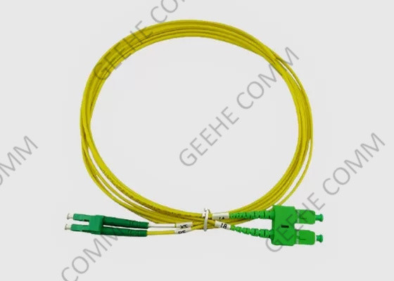 50/125 Duplex  LC APC To SC APC Fiber Optic Jumper Cable Single Mode