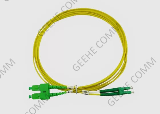 50/125 Duplex  LC APC To SC APC Fiber Optic Jumper Cable Single Mode