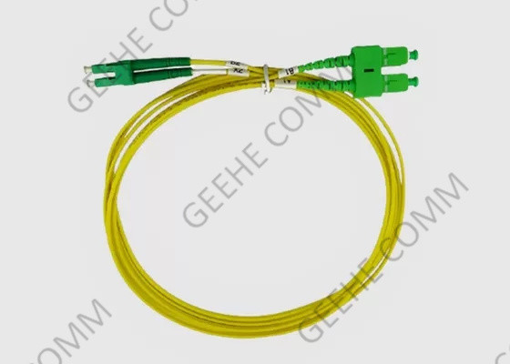 50/125 Duplex  LC APC To SC APC Fiber Optic Jumper Cable Single Mode