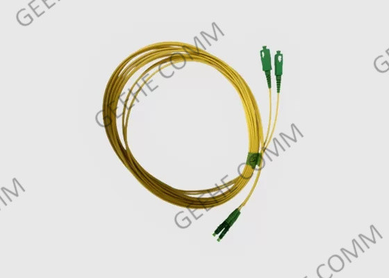 90 Degree Boot 9/125 Micron Duplex LC-SC UPC SM Patch Cord For CATV