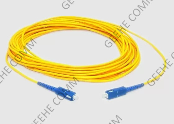 Yellow 3.0mm SC To SC Single Mode Fiber Optic Patch Cord