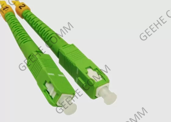 Yellow 3.0mm SC To SC Single Mode Fiber Optic Patch Cord