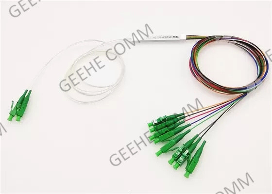 Mini Steel Tube LC / APC 2x8 Blockless Fiber Optic Cable Splitter