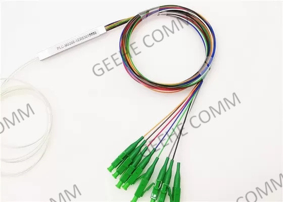 Mini Steel Tube LC / APC 2x8 Blockless Fiber Optic Cable Splitter