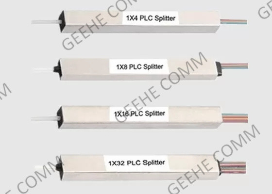 Steel Tube 250μM 2x8 PLC Bare Fiber Optic Cable Splitter