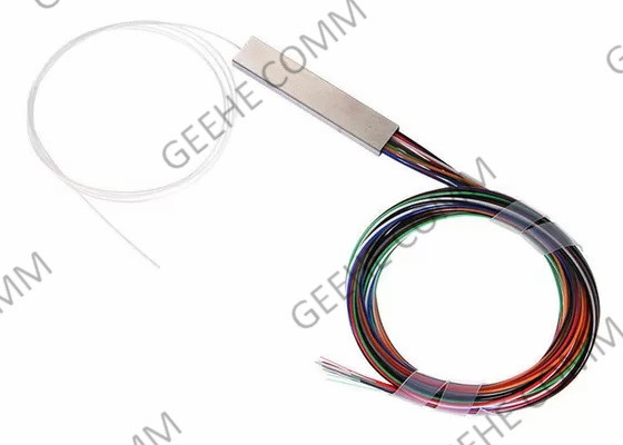 Steel Tube 250μM 2x8 PLC Bare Fiber Optic Cable Splitter