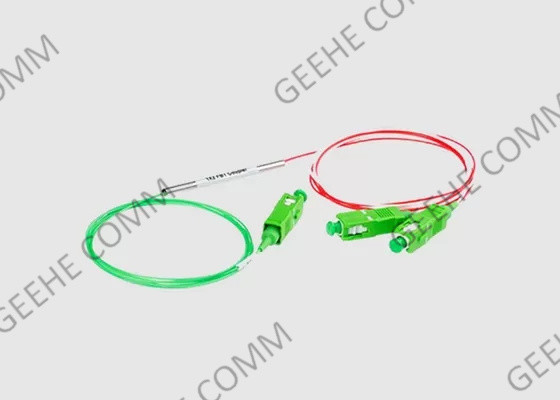 250um Type SM SC APC 1X2 Fiber Coupler 1310nm 1550nm 10/90 Split Ratio 1M Length