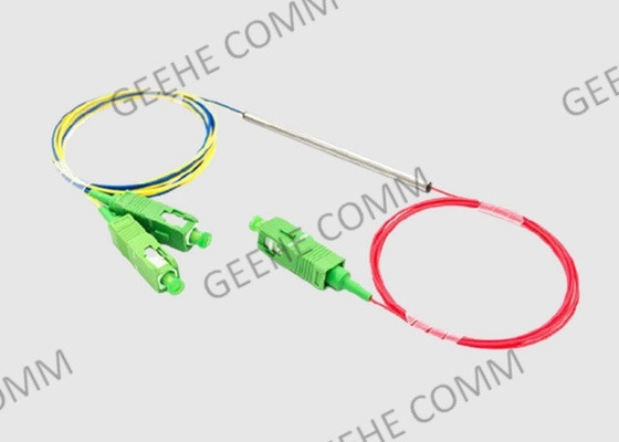 1×2 Metal Tube 980 &amp;1550 Small Size WDM Fiber Splitter With SC Connectors
