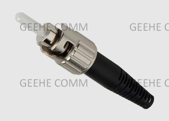 3.0mm Simplex ST Fiber Optic Connectors 126um With Black Boots
