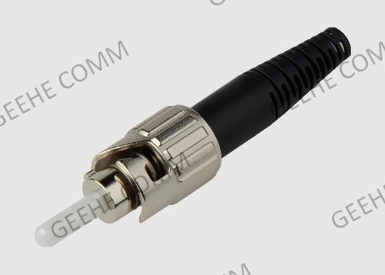 3.0mm Simplex ST Fiber Optic Connectors 126um With Black Boots