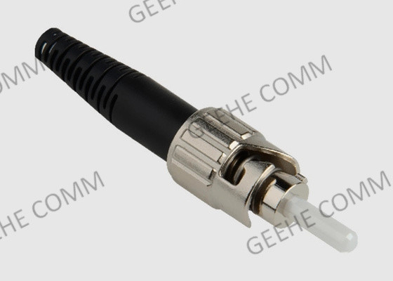 3.0mm Simplex ST Fiber Optic Connectors 126um With Black Boots