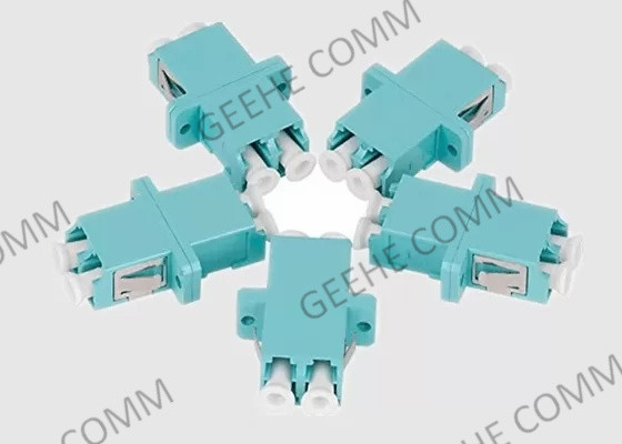 Multimode LC PC / UPC OM3 Aqua Fiber Optic Cable Adapter
