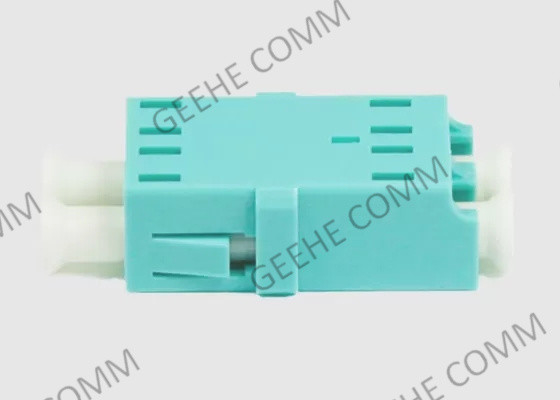 Multimode LC PC / UPC OM3 Aqua Fiber Optic Cable Adapter