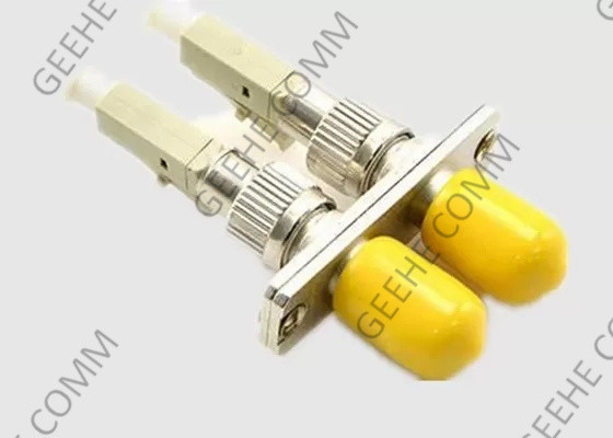 RoHS Yellow Dust Caps Duplex ST To LC Fiber Adapter