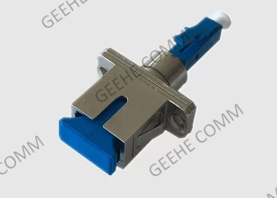 Blue Fiber Hybrid LC To SC Coupler Singlemode Simplex Ceramic