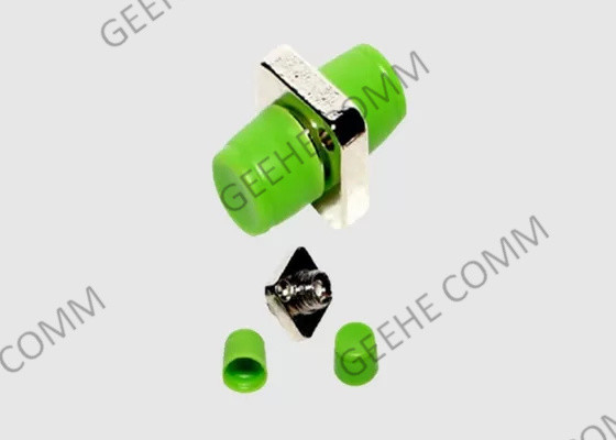 Green Color Multimode Fiber Optic Adapter FC-FC With Rectangular Flange