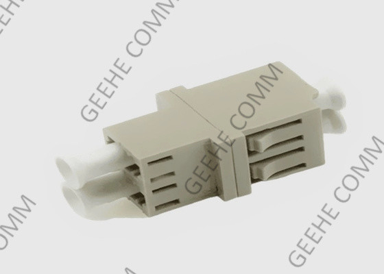 MM LC UPC Duplex Beige OM3 Fiber Optic Cable Adapter With Flanges