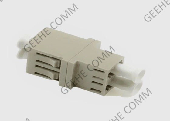 MM LC UPC Duplex Beige OM3 Fiber Optic Cable Adapter With Flanges