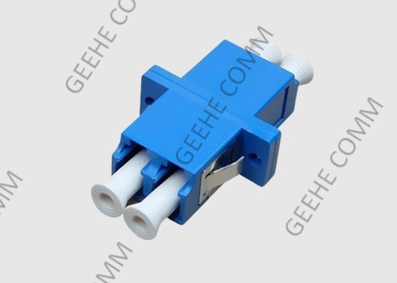 Blue Color Single Mode Duplex LC To LC Fiber Optic Cable Adapter With Flanges