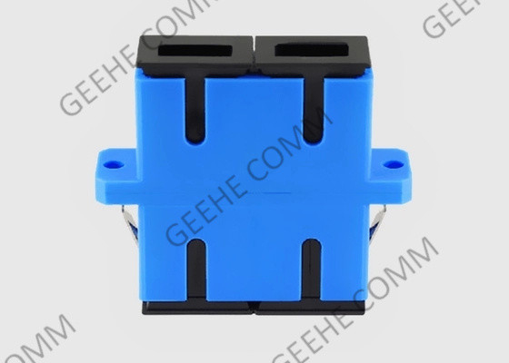 Blue Color SC To SC Multimode Fiber Optic Adapter Coupler With Flanges