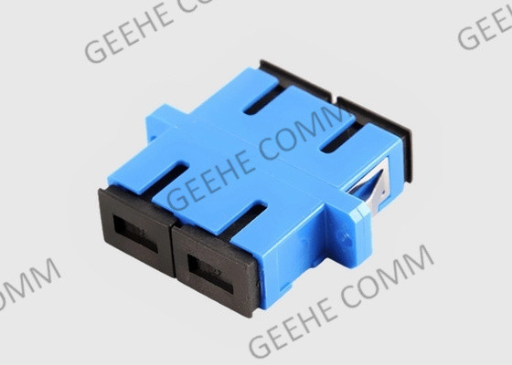 Blue Color SC To SC Multimode Fiber Optic Adapter Coupler With Flanges