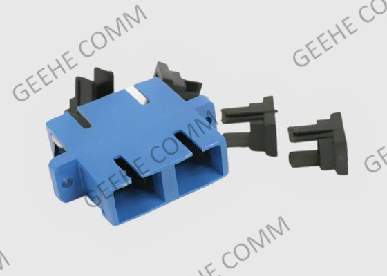 Blue Color SC To SC Multimode Fiber Optic Adapter Coupler With Flanges