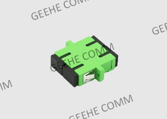 Multi Mode Duplex Plastic Green SC APC Bulkhead Adapter With Flanges