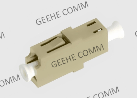 Multimode Simplex Beige OM3 Plastic LC Fiber Optic Adapter No Flanges