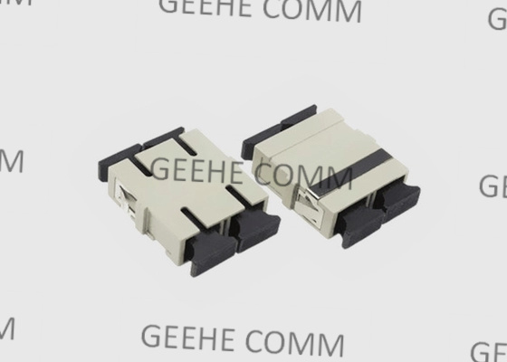 Multi Mode Beige Fiber Optic SC SC Duplex Coupler With Flange