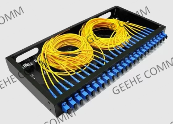 FTTH 1U 19 Inch 24 Port Fiber Patch Panel With Adapter