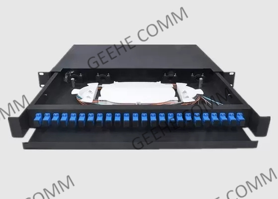24 Port LC Splice Tray 19 Inch 1U Rack Mount Fiber Patch Panel