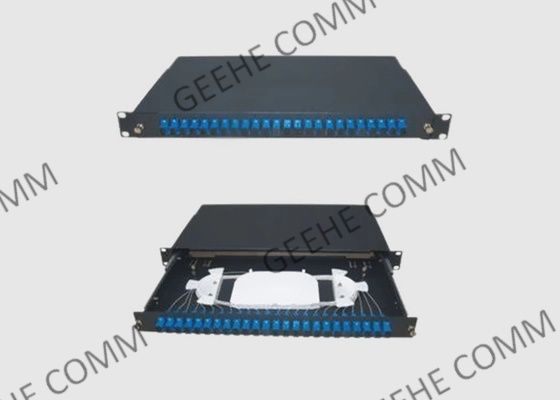 1U Easy Sliding Standard OS2 Fiber Patch Panel With SC UPC Adapters