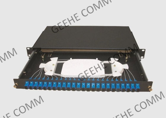 1U Easy Sliding Standard OS2 Fiber Patch Panel With SC UPC Adapters