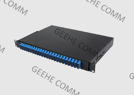 19 Inch 1U Rack Mount Patch Panel 24 Port MM Simplex SC / PC Adapter