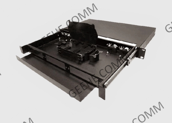 1 RU 12 Port Singlemode LC-UPC Rack Mount Patch And Splice Panel 900um Pigtails