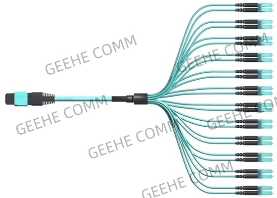 144 Fibers OM3 LC Dulpex 100G MPO Fiber Cable