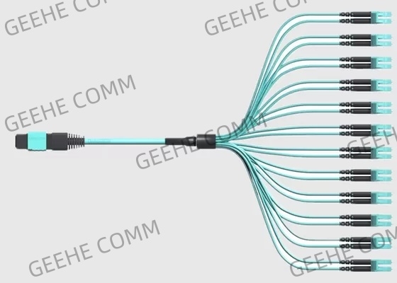 50/125 Multimode MPO To 12x LC Duplex OM4 Fiber Optic Cables