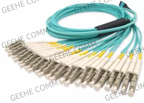50/125 Multimode MPO To 12x LC Duplex OM4 Fiber Optic Cables