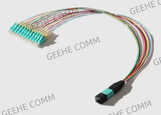 Multi Mode 12 Cores 0.9mm MPO To LC Breakout Cable