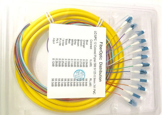 12 Stand OS2 Standard LC APC 9/125μm Fiber Optic Pigtail