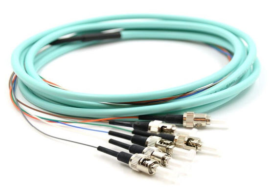 6 Cores ST UPC Single Mode 9/125um 3M Fiber Optic Pigtail