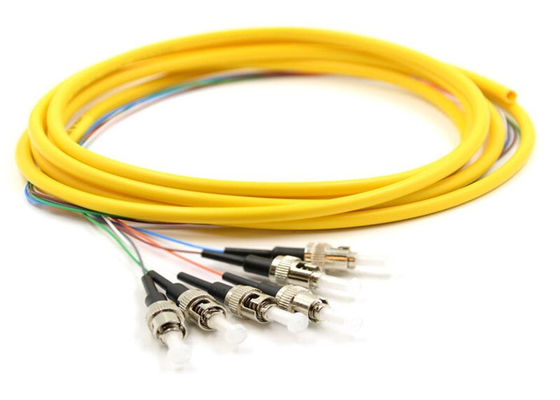 6 Cores ST UPC Single Mode 9/125um 3M Fiber Optic Pigtail