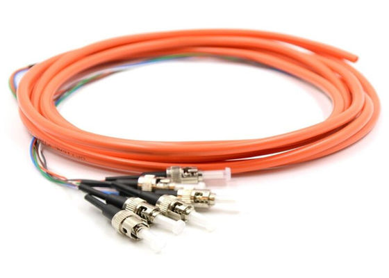 6 Cores ST UPC Single Mode 9/125um 3M Fiber Optic Pigtail