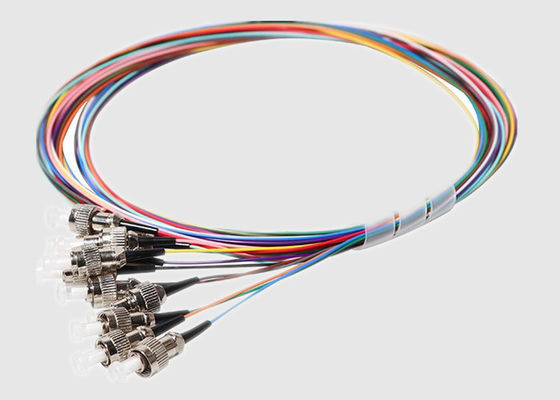 12 Fiber 12 Color Fan Out FC 2M Single Mode Fiber Pigtail