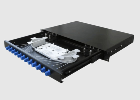 FTTH 1U 19 Inch 24 Port Fiber Patch Panel With Adapter
