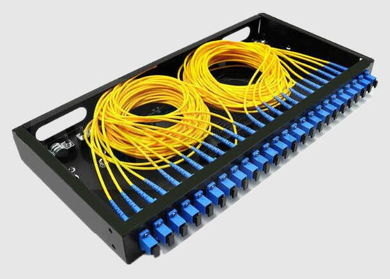 FTTH 1U 19 Inch 24 Port Fiber Patch Panel With Adapter